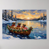 Pekingees Kerstboot Vakantie Poster (Voorkant)