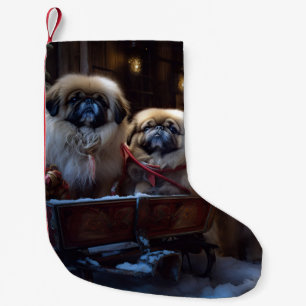 Pekingees Kerstfeest Seizoen Kleine Kerstsok