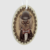 Pekingees met bril Ornament   (voorkant)