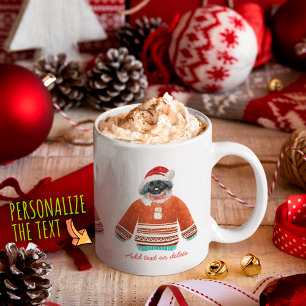 Pekingees met lelijke trui Kerst hond liefhebber Koffiemok