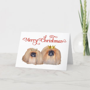 Pekingees vieren Kerstmis Feestdagen Kaart