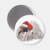 Pekingese bij Christmastime Magneet (Voorkant / Achterkant)