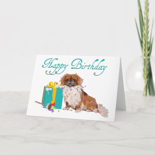 Pekingese Birthday Kaart (Voorkant)