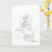 Pekingese Celestin Avec Carte Animale (Fleur jaune)