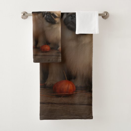Pekingese Chiot Automne Citrouille délice