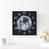 Pekingese Clock Vierkante Klok (Huis)