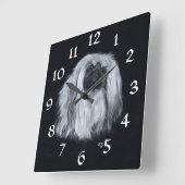 Pekingese Clock Vierkante Klok (Hoek)