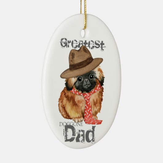 Pekingese Dad Ceramic Ornament (Rechts)