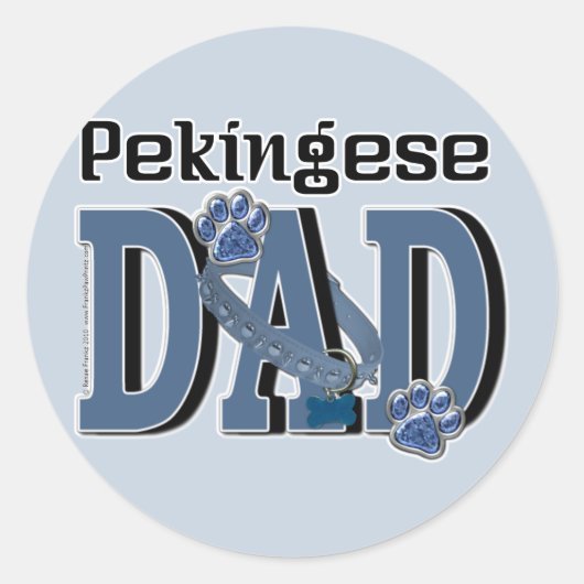 Pekingese DAD Ronde Sticker (Voorkant)