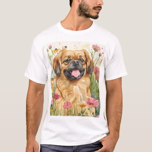 Pekingese Dad Shirt – Watercolor (Voorkant)
