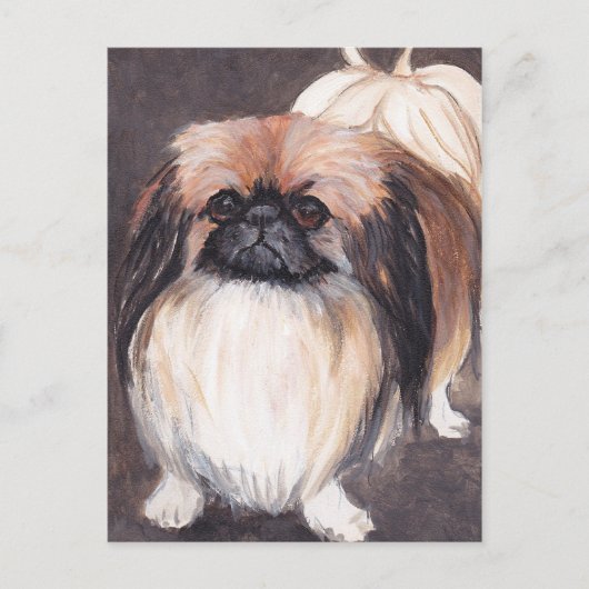 Pekingese Dog Art Briefkaart (Voorkant)