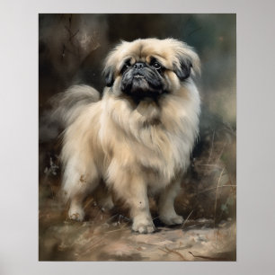 Pekingese Dog Art Print Poster