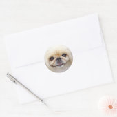 Pekingese Dog Face Ronde Sticker (Envelop)