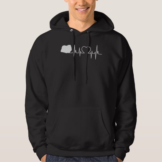 Pekingese Dog Heartbeat Hoodie (Voorkant)