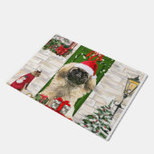 Pekingese Dog Kerstmis Deurmat (Schuin)