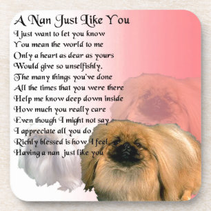 Pekingese Dog - Nan Poem Drankjes Onderzetter