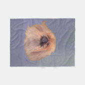 Pekingese Dog op blauw Fleece Deken (Voorkant (Horizontaal))