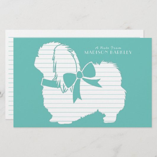 Pekingese Dog Puppy Briefpapier (Voorkant / Achterkant)