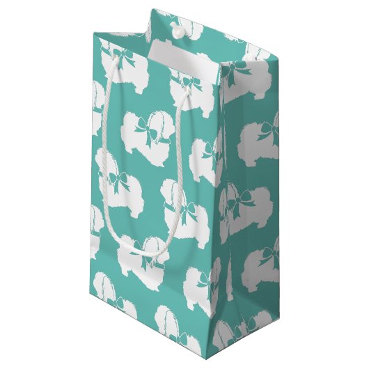 Pekingese Dog Puppy Klein Cadeauzakje (Voorkant Gekanteld)