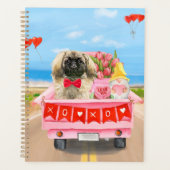 Pekingese Dog Valentijnsdag Truck Hearts Planner (Voorkant)