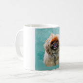 Pekingese Dog Waterverf Art Portret Koffiemok (Voorkant links)