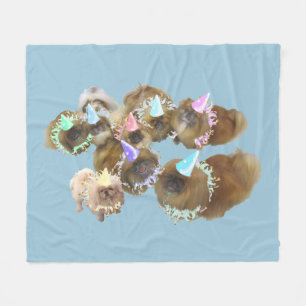 Pekingese Feestje Fleece Deken