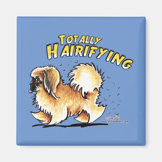Pekingese geheel Hairifying Magnet Magneet (Voorkant)