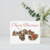 Pekingese Group Celebrates Kerstmis Feestdagenkaart (Staand voorkant)