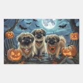 Pekingese Halloween Griezelig Rechthoekige Sticker (Voorkant)
