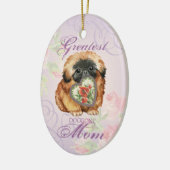 Pekingese Heart mama Keramisch Ornament (Links)