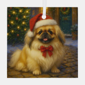 Pekingese Holiday Glas Ornament (Achterkant)