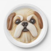 Pekingese hond 3D geïnspireerd Papieren Bordje (Voorkant)