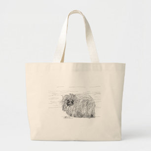 Pekingese Hond aan Zee Grote Tote Bag