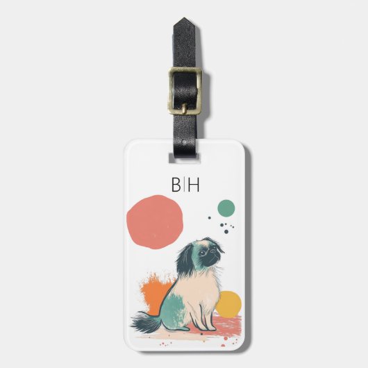 Pekingese Hond Bagage Label (Voorkant verticaal)