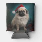 Pekingese Hond in Sneeuw Kerstmis Blikjeskoeler (Voorkant)