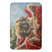 Pekingese Hond Kerstfeest Badmat (Voorkant Verticaal)