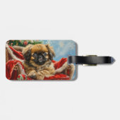 Pekingese Hond Kerstfeest Bagagelabel (Achterkant horizontaal)