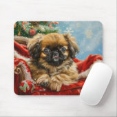Pekingese Hond Kerstfeest Muismat (Met muis)