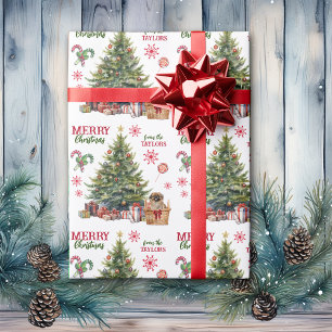 Pekingese Hond Onder de Kerstboom Cadeaupapier