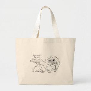 Pekingese Honden Grappige Spreuken Grote Tote Bag