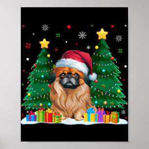 Pekingese Hondenliefhebbers Santa Hat Ugly Christm Poster