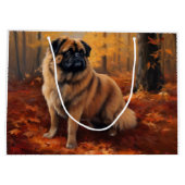 Pekingese in Herfstbladeren Herfst Inspire Groot Cadeauzakje (Achterkant)