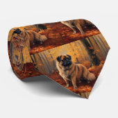 Pekingese in Herfstbladeren Herfst Inspire Stropdas (Opgerold)