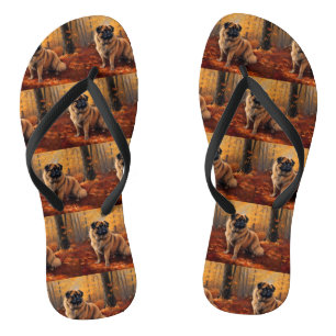 Pekingese in Herfstbladeren Herfst Inspire Teenslippers