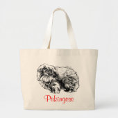 Pekingese Jumbo Canvas Canvas tas (Voorkant)