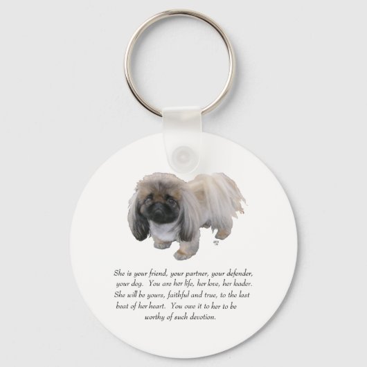 Pekingese Keepomwille - VROUW Sleutelhanger (Voorkant)