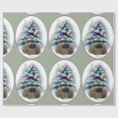 Pekingese kerst cadeaupapier (Vlak)