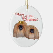 Pekingese kerst keramisch ornament (Rechts)