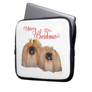 Pekingese kerst laptop sleeve