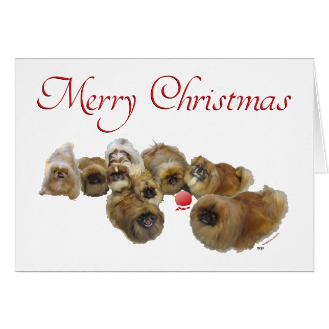Pekingese Kerst Ornament (Voorkant Horizontaal)